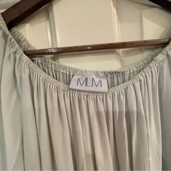 MLM Moss Green Dash Off Shoulder Long Sleeve Tie Waist Dress XS - Picture 10 of 12